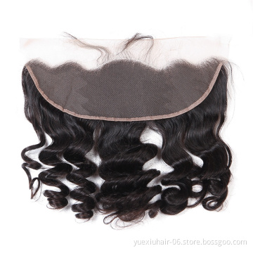 100% Human Hair Frontal with Baby Hair Mink Funmi Curly 13x6 Frontal in China Hair Vendors